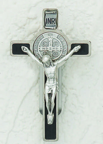 Saint Benedict Black Cross- 3 inch with clip - Beautiful Catholic Gifts