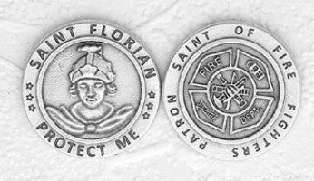 Saint Florian | Fire Fighter Token - Silver Plated (pack of 10) - Beautiful Catholic Gifts