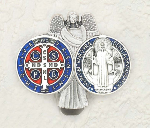 Saint Benedict Enameled Blue & Red - Beautiful Catholic Gifts