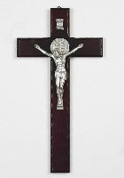 St. Benedict Cross - 18" Dark Wood - Beautiful Catholic Gifts