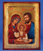The Holy Family - Hand Painted - GOLD LEAF - Beautiful Catholic Gifts