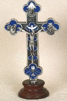 6" Blue Enameled Cross on Base - Beautiful Catholic Gifts