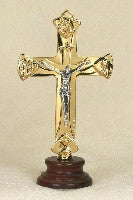 6" Gold & Silver Cross on Base - Beautiful Catholic Gifts