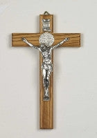 St. Benedict Cross - 10" Olive Wood - Beautiful Catholic Gifts